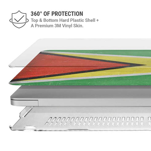 Guyana Flag Distressed MacBook Air 13in M1 (2021) Case plus Skin